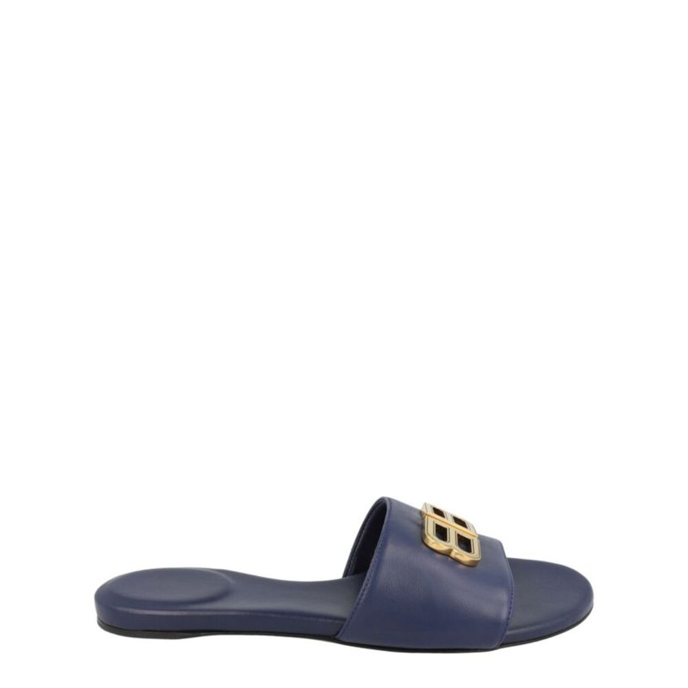 Balenciaga Groupie Flat Sandals Blue Womens